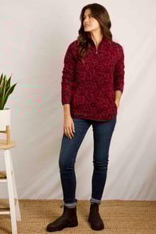 Reena 1/4 Zip Micro Fleece Berry