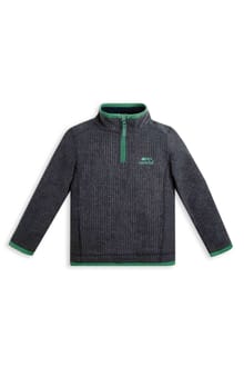 Archie Unisex Kids Eco 1/4 Zip Grid Fleece Navy