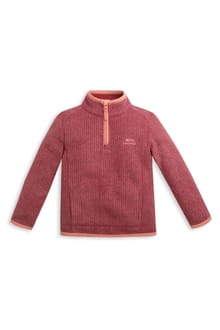 Archie Unisex Kids Eco 1/4 Zip Grid Fleece Rich Red