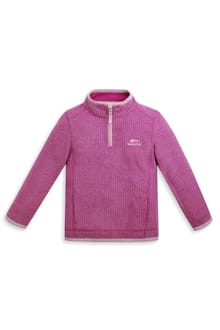Archie Unisex Kids Eco 1/4 Zip Grid Fleece Raspberry