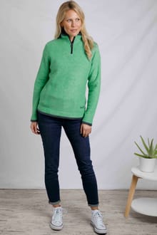 Beye Eco 1/4 Zip Grid Fleece Grass Green