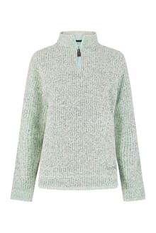 Omila Recycled 1/4 Zip Textured Fleece Mint Green