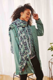Marelia Eco Printed Scarf Dark Jade