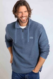 Cruiser Eco 1/4 Zip Macaroni Denim Blue