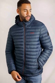 Flete Recycled Lightweight Showerproof Padded Jacket Navy