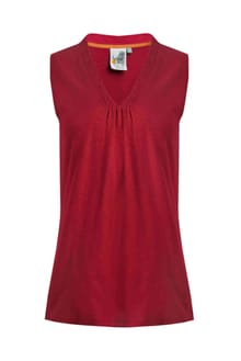 Arenas Organic Outfitter Cotton Vest Chilli Red
