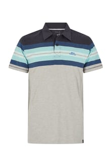 Albury Eco Chest Stripe Polo Sky Blue