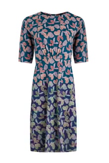 Cassandra Organic Cotton Jersey Swing Dress Deep Sea Blue