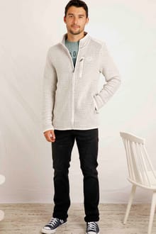 Transom Full Zip Eco Macaroni Sweatshirt Ecru