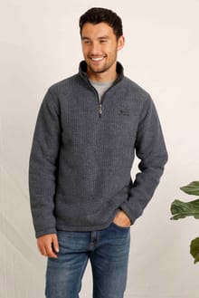 Newark Eco 1/4 Zip Grid Fleece Navy