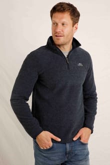 Errill Eco 1/4 Zip Textured Fleece Navy
