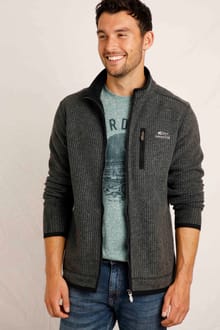 Rossten Eco Full Zip Grid Fleece Washed Black