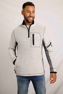 Caddis 1/4 Zip Eco Macaroni Sweatshirt Ecru