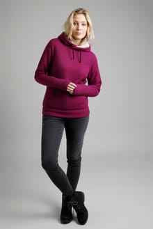 Ramie Eco Bonded Waffle Hoodie Purple Wine