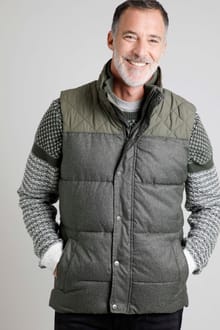 Eddleston Melange Puffer Gilet Dark Olive