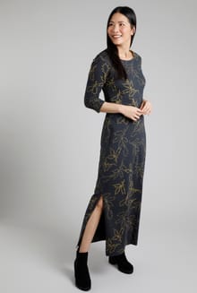 Ramona Organic Cotton Printed Jersey Maxi Dress Twilight
