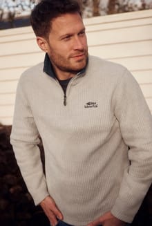 Newark Eco 1/4 Zip Grid Fleece Ecru