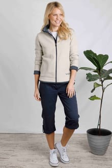 Ariana Eco Full Zip Grid Fleece Ecru