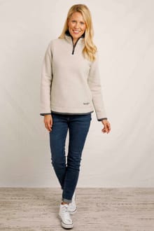 Beye Eco 1/4 Zip Grid Fleece Ecru