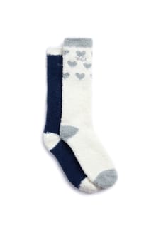 Park Eco Fluffy Sock 2pk Navy