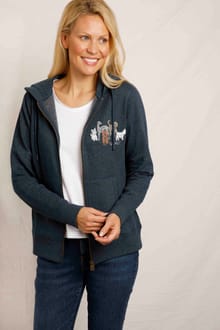 Franchies Eco Graphic Full Zip Hoodie Navy