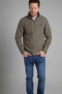 Boston Eco 1/4 Zip Grid Fleece Dark Olive