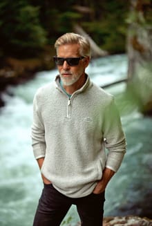 Stern 1/4 Zip Eco Macaroni Sweatshirt Ecru
