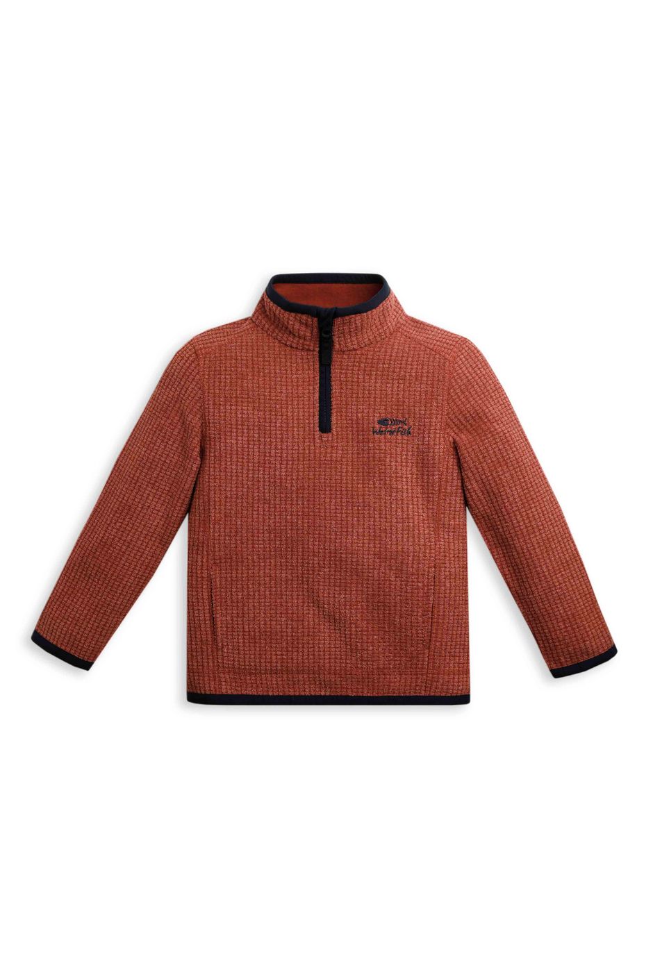 Archie Unisex Kids Eco 1/4 Zip Grid Fleece Chilli Red