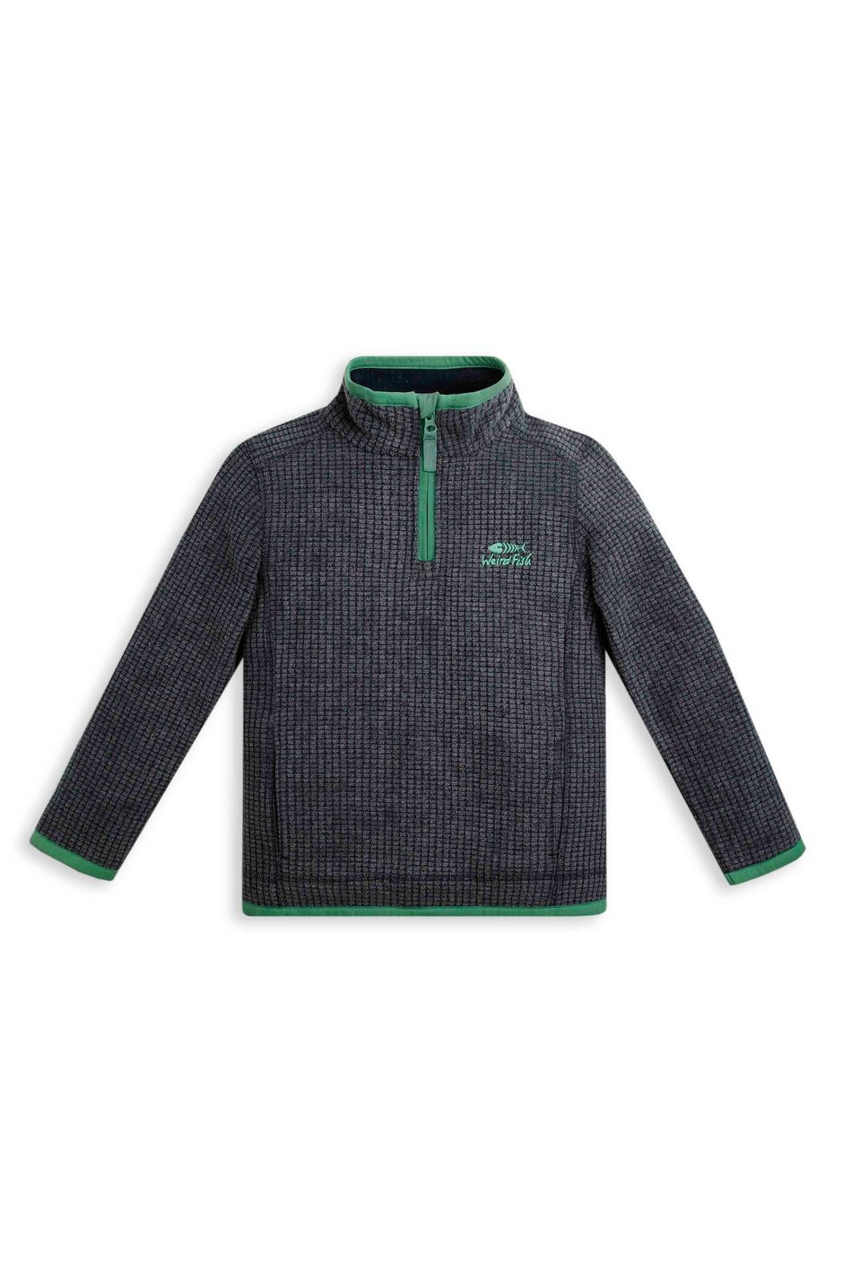 Archie Unisex Kids Eco 1/4 Zip Grid Fleece Navy