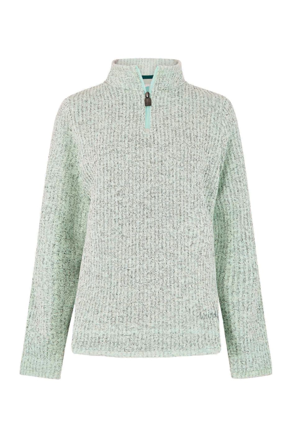 Omila Recycled 1/4 Zip Textured Fleece Mint Green