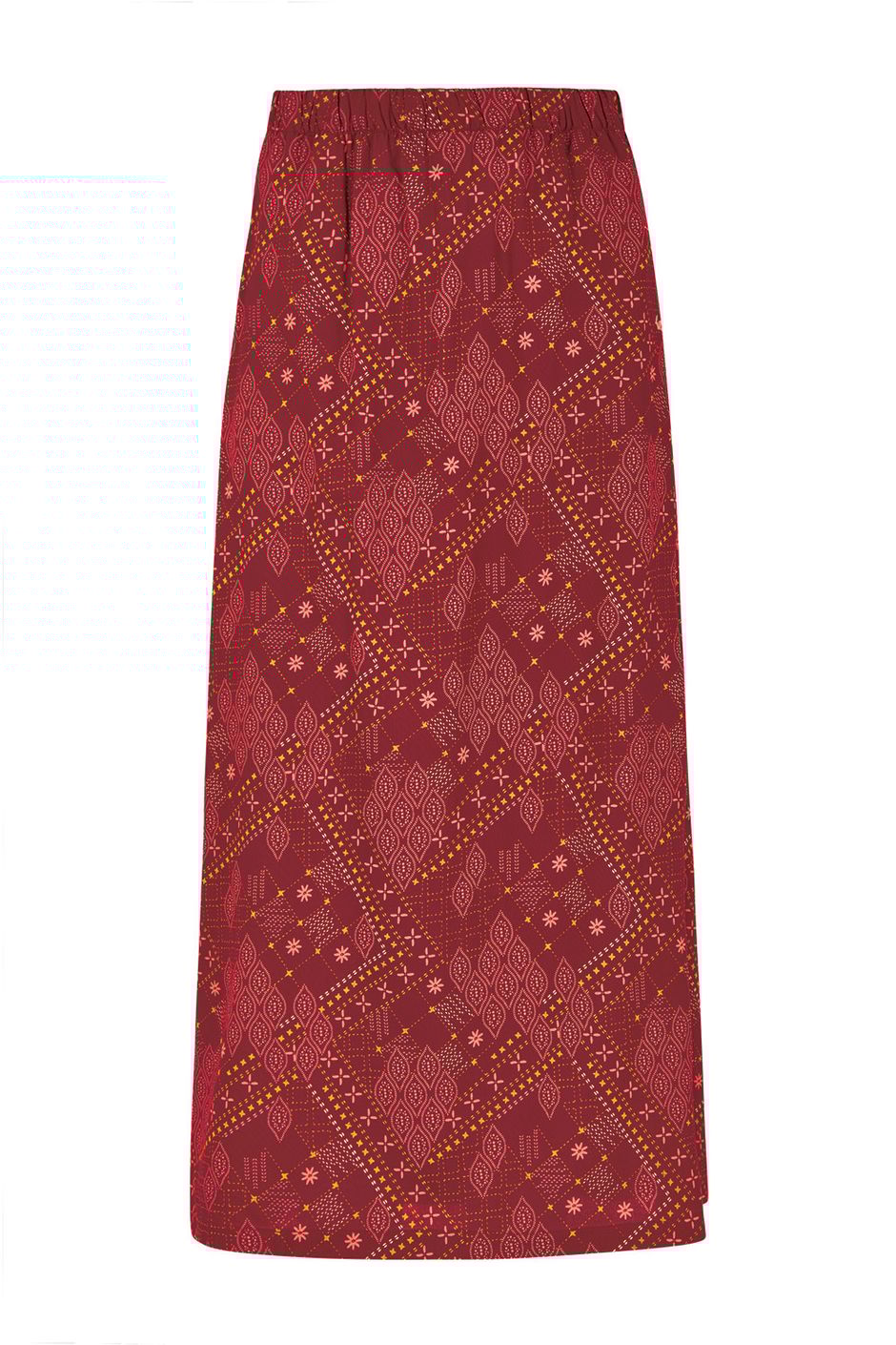 Gia Eco Viscose Printed Midi Skirt Chilli Red