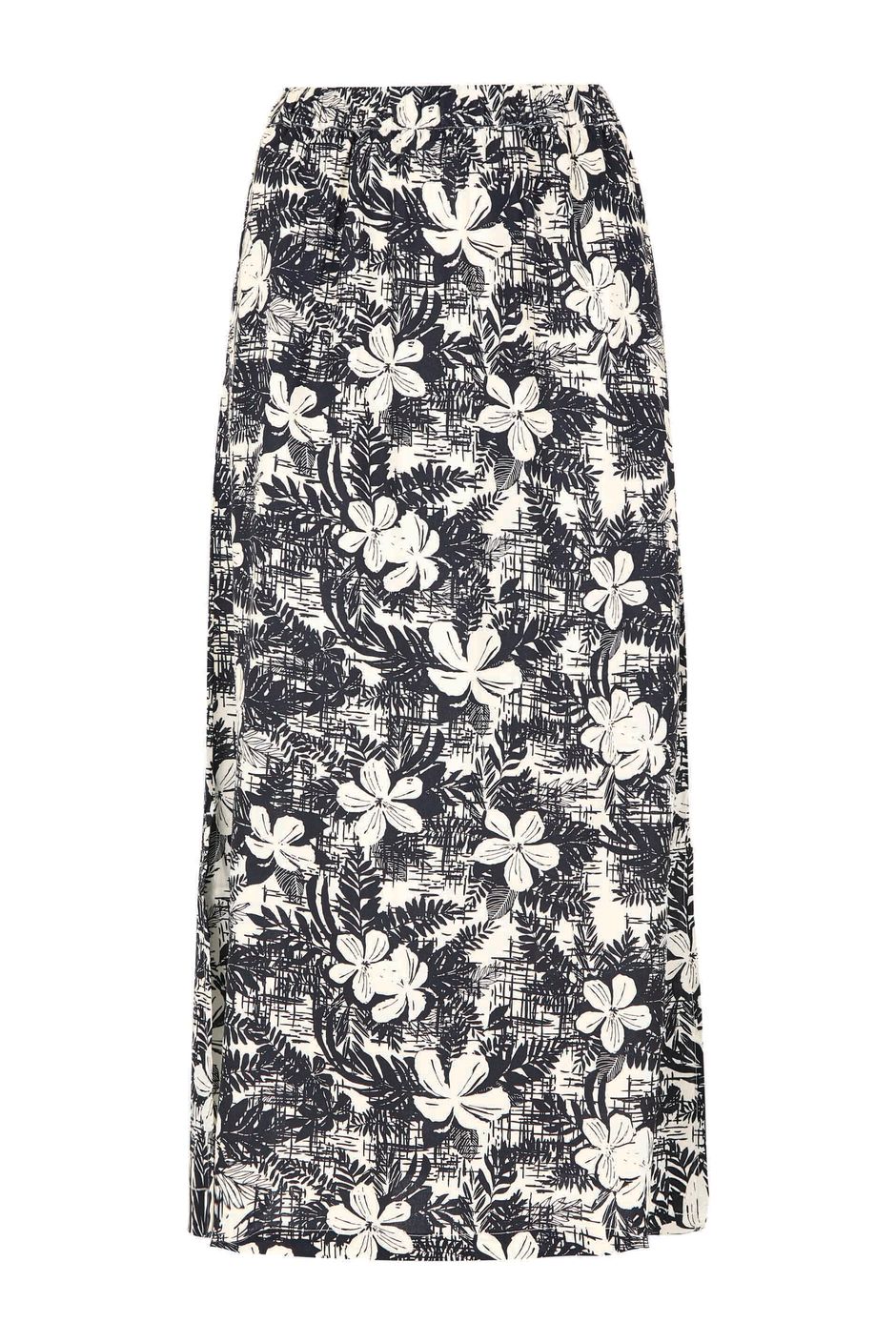 Gia Eco Viscose Printed Midi Skirt Dark Denim