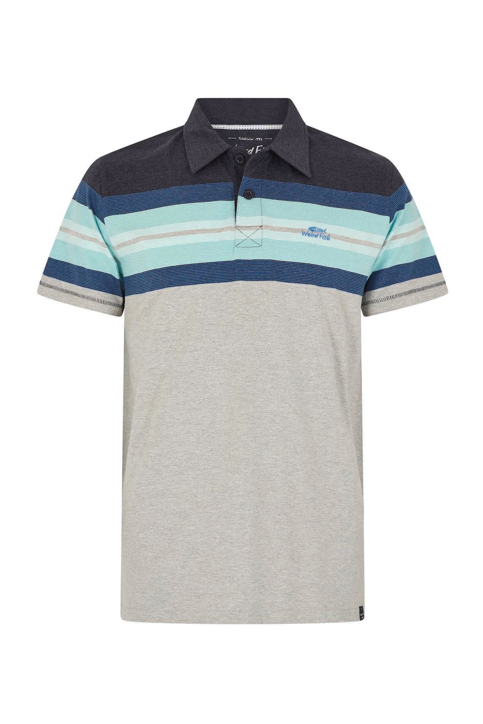 Albury Eco Chest Stripe Polo Sky Blue
