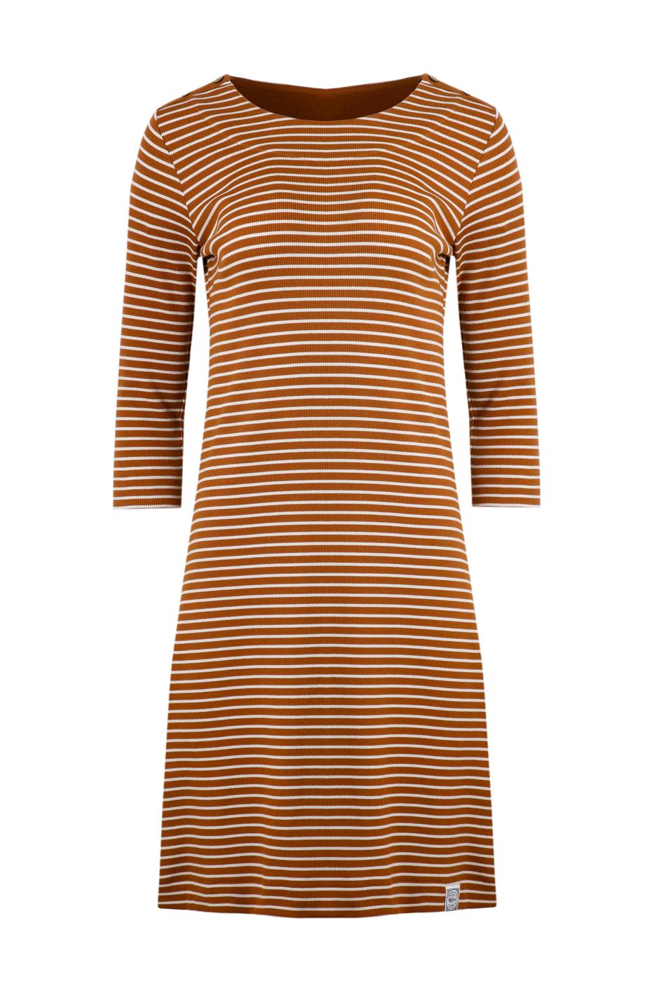 Ianthy Organic Ribbed Jersey Dress Caramel