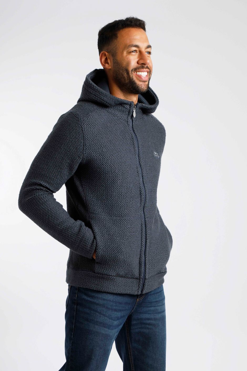 Hawg Full Zip Eco Macaroni Hoodie Sweatshirt Navy
