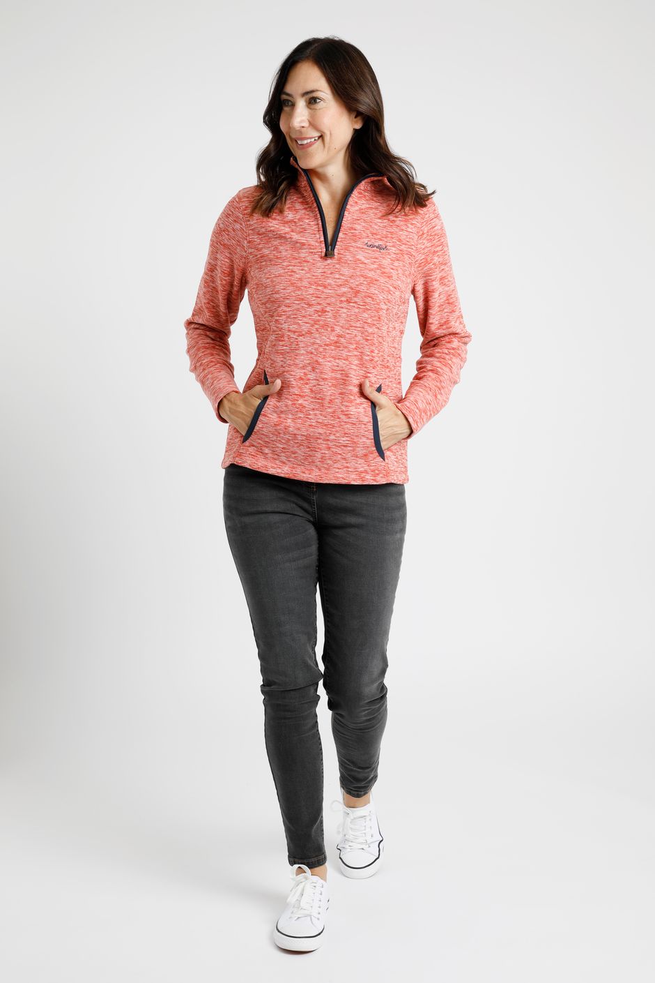 Nancy Recycled 1/4 Zip Fleece Chilli Red
