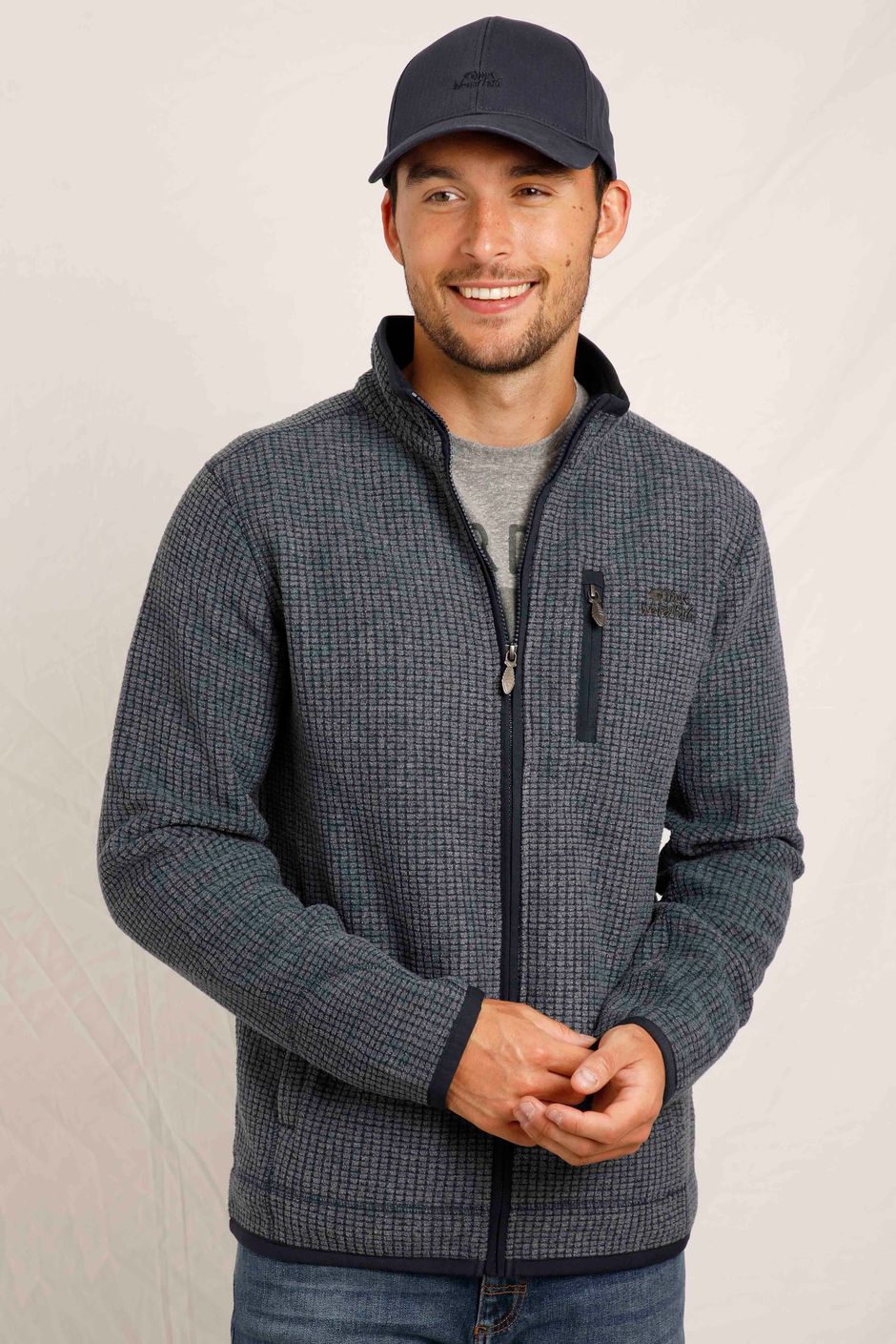 Rossten Eco Full Zip Grid Fleece Navy
