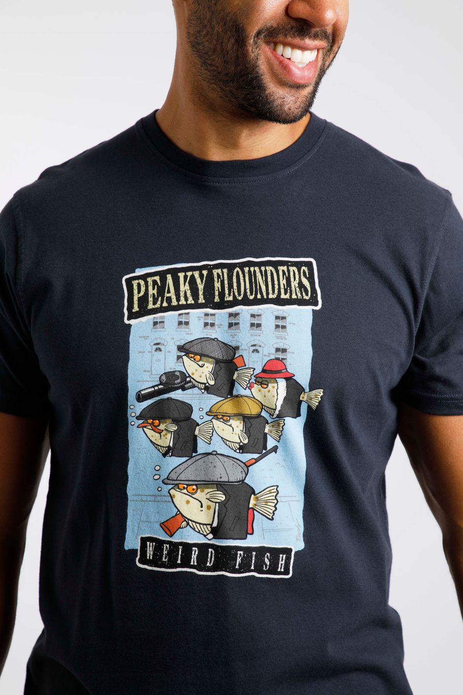 Peaky Flounders Artist T-Shirt Navy