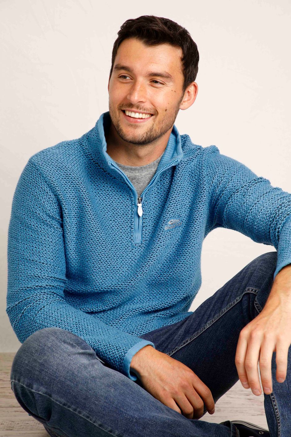 Stern 1/4 Zip Eco Macaroni Sweatshirt Copen Blue